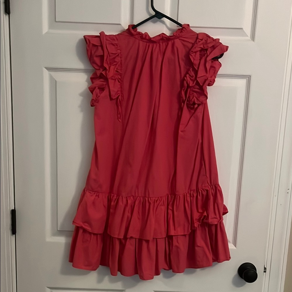 Pink Ruffle Mini Dress - Picture 2 of 5